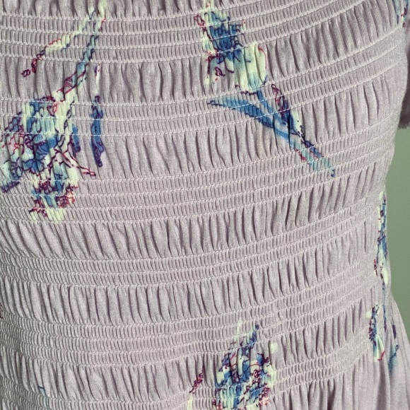 A Pea In A Pod Lavender Floral Elastic Bust Top L - Picture 8 of 12